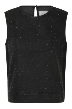 Neo Noir T-Shirts & Toppe<Rissa Bedazzled Denim Top 164461