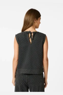 Neo Noir T-Shirts & Toppe<Rissa Bedazzled Denim Top 164461