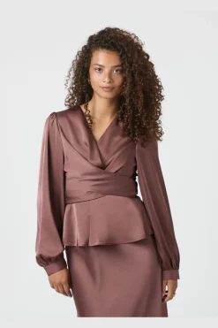Neo Noir Sæt 🛍️|Bluser & Skjorter<Rista Heavy Sateen Blouse 164803