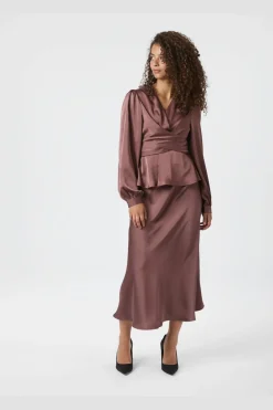 Neo Noir Sæt 🛍️|Bluser & Skjorter<Rista Heavy Sateen Blouse 164803