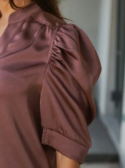 Neo Noir Sæt 🛍️|Bluser & Skjorter<Roella Heavy Sateen Blouse 162590