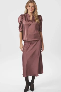 Neo Noir Sæt 🛍️|Bluser & Skjorter<Roella Heavy Sateen Blouse 162590