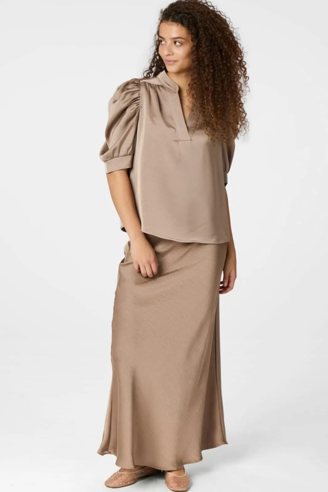 Neo Noir Bluser & Skjorter|Sæt 🛍️<Roella Heavy Sateen Blouse 162590