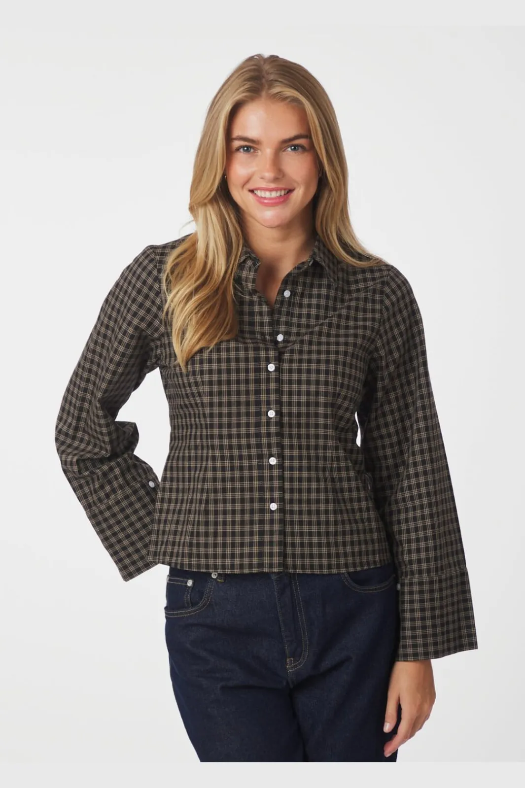Discount Rosa Mini Check Shirt 167089 Bluser & Skjorter|Ammevenligt Tøj