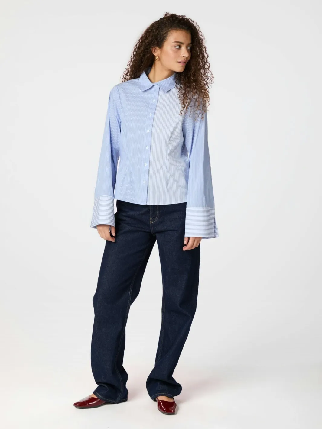 Neo Noir Bluser & Skjorter|Ammevenligt Tøj<Rosa Mix Stripe Shirt 164481
