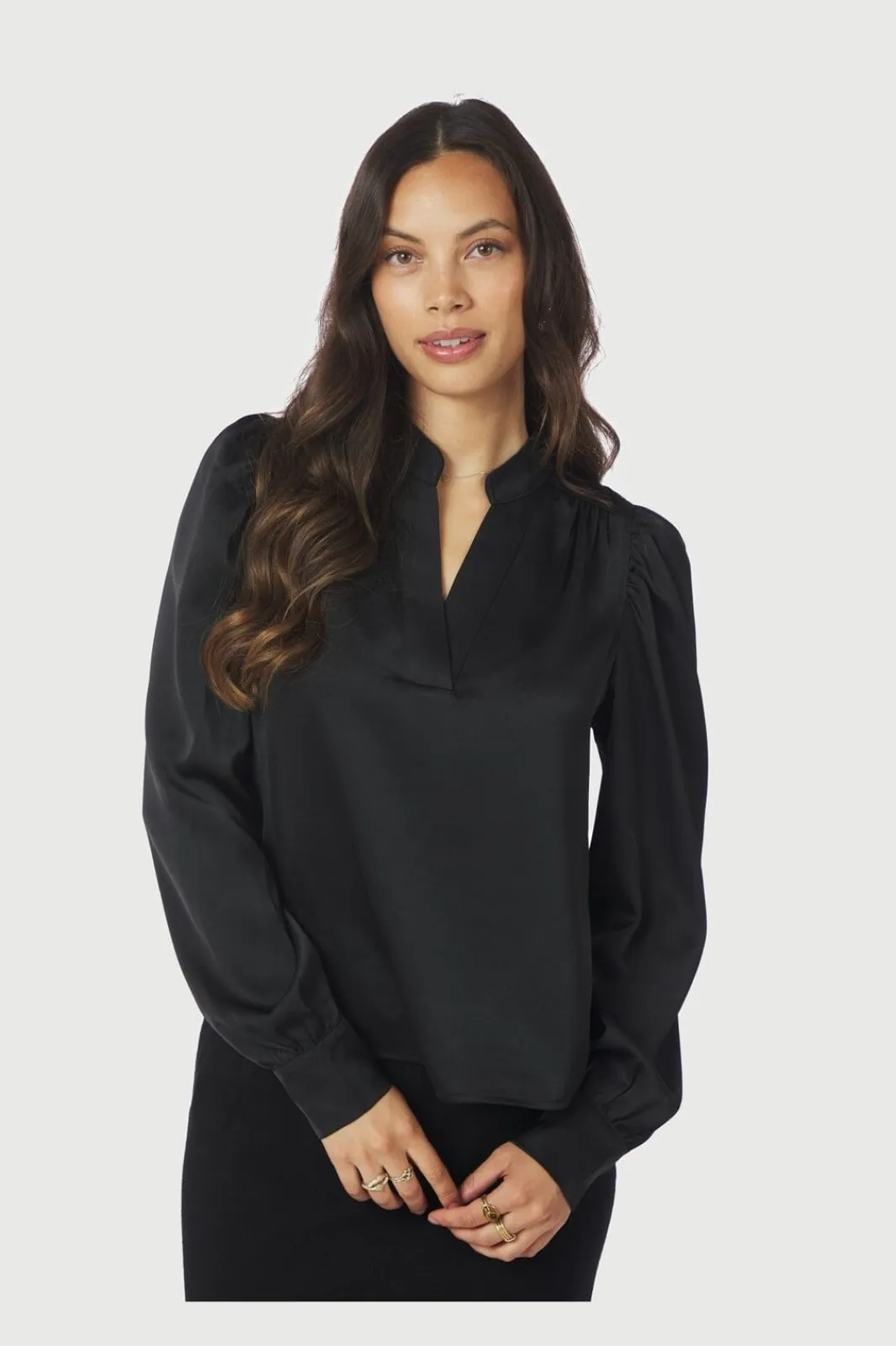 Neo Noir Bluser & Skjorter<Rosslyn Heavy Sateen Blouse 163769