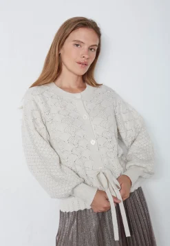 Online Rowcc Pointelle Tie Cardigan 32241 Cardigans|Ammevenligt Tøj