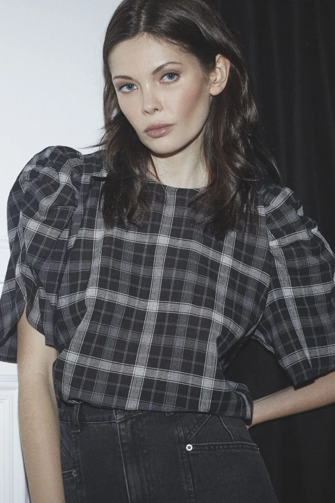 Co´Couture Bluser & Skjorter<Sallycc Check Ss Blouse 35881