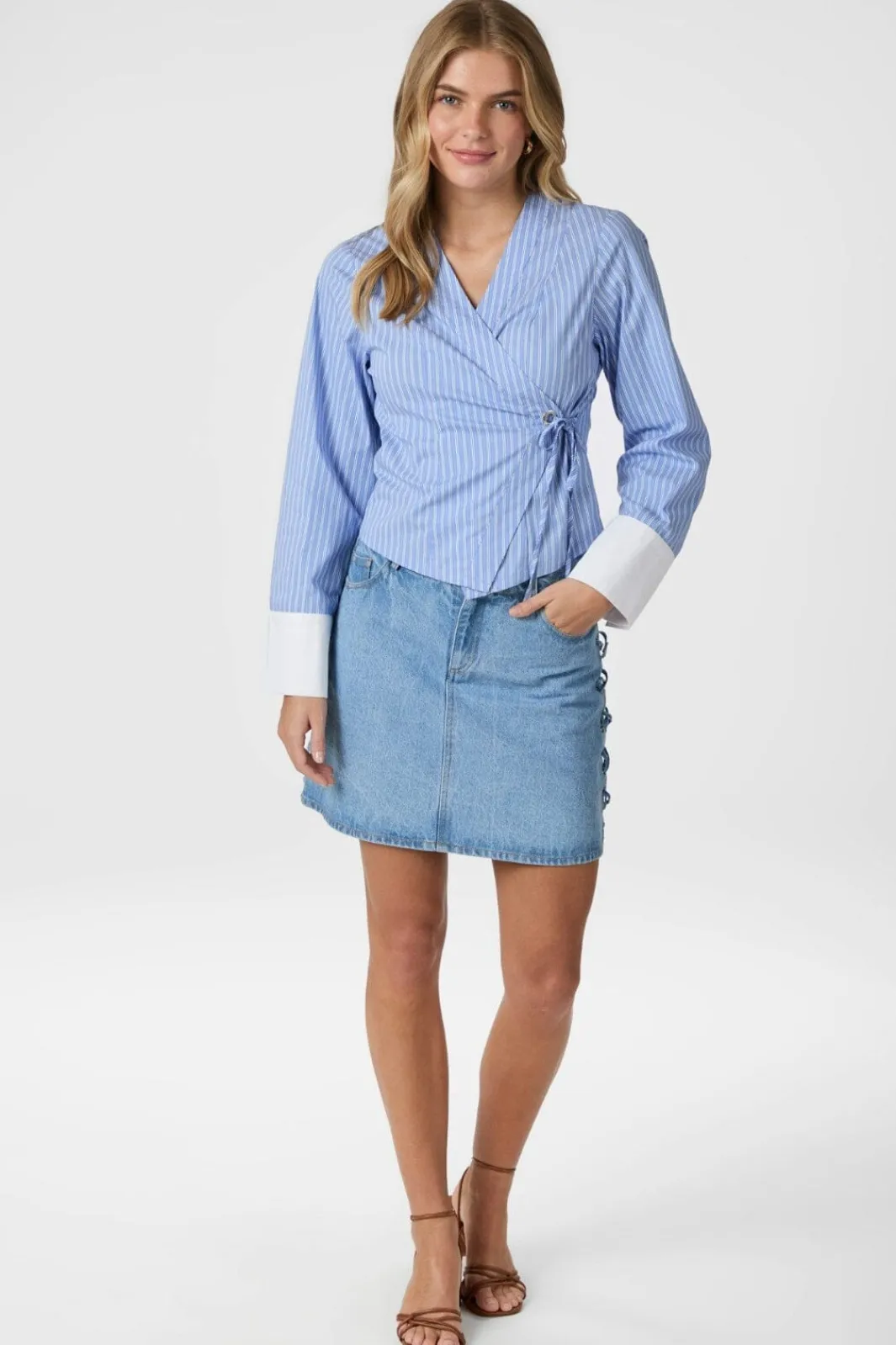 Discount Salvia Stripe Shirt 166135 Bluser & Skjorter