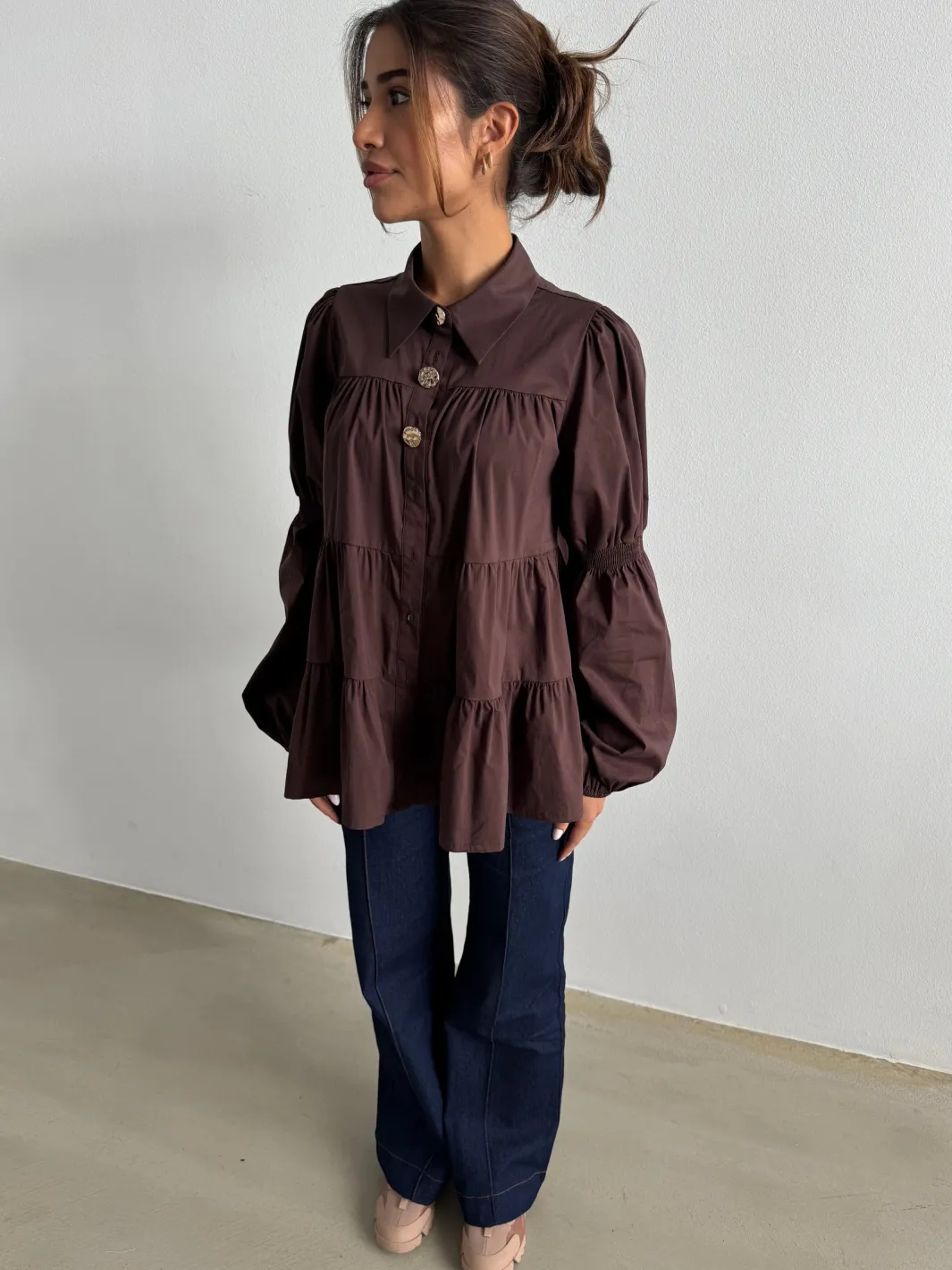 Discount Sanna Gold Buttons 15085 Bluser & Skjorter