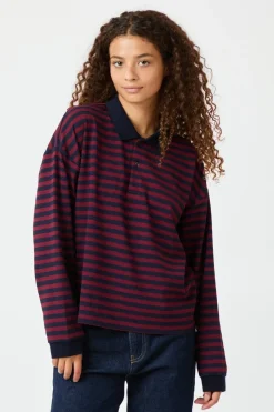 Neo Noir Bluser & Skjorter<Sara Wide Stripe Polo Blouse 164258