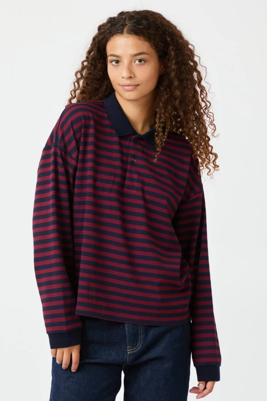 Neo Noir Bluser & Skjorter<Sara Wide Stripe Polo Blouse 164258