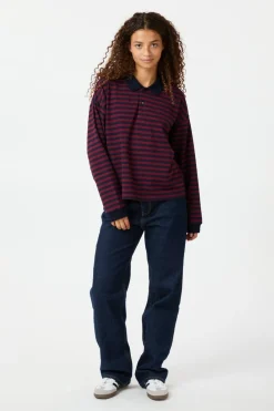 Neo Noir Bluser & Skjorter<Sara Wide Stripe Polo Blouse 164258
