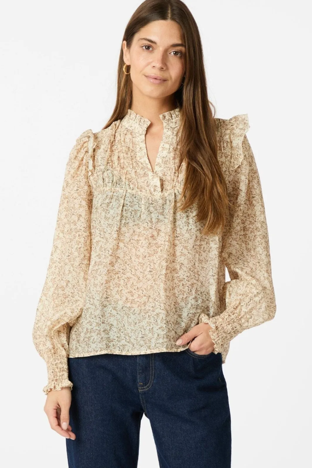 Neo Noir Bluser & Skjorter<Selfina Graphic Flower Blouse 163522