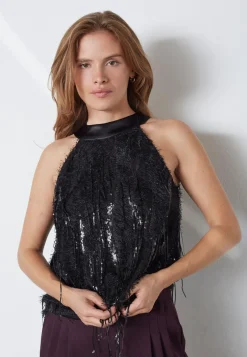 Outlet Sillacc Sequin Halter Top 35987 T-Shirts & Toppe