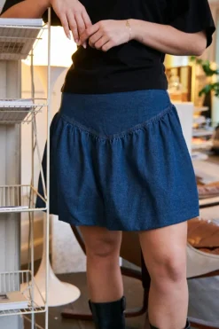 Neo Noir Nederdele<Solar Denim Balloon Skirt 165053