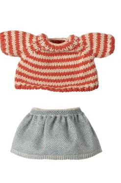 Børn Maileg Bad, Leg & Interiør<Strikket Sweater Og Nederdel, Storesøster Mus