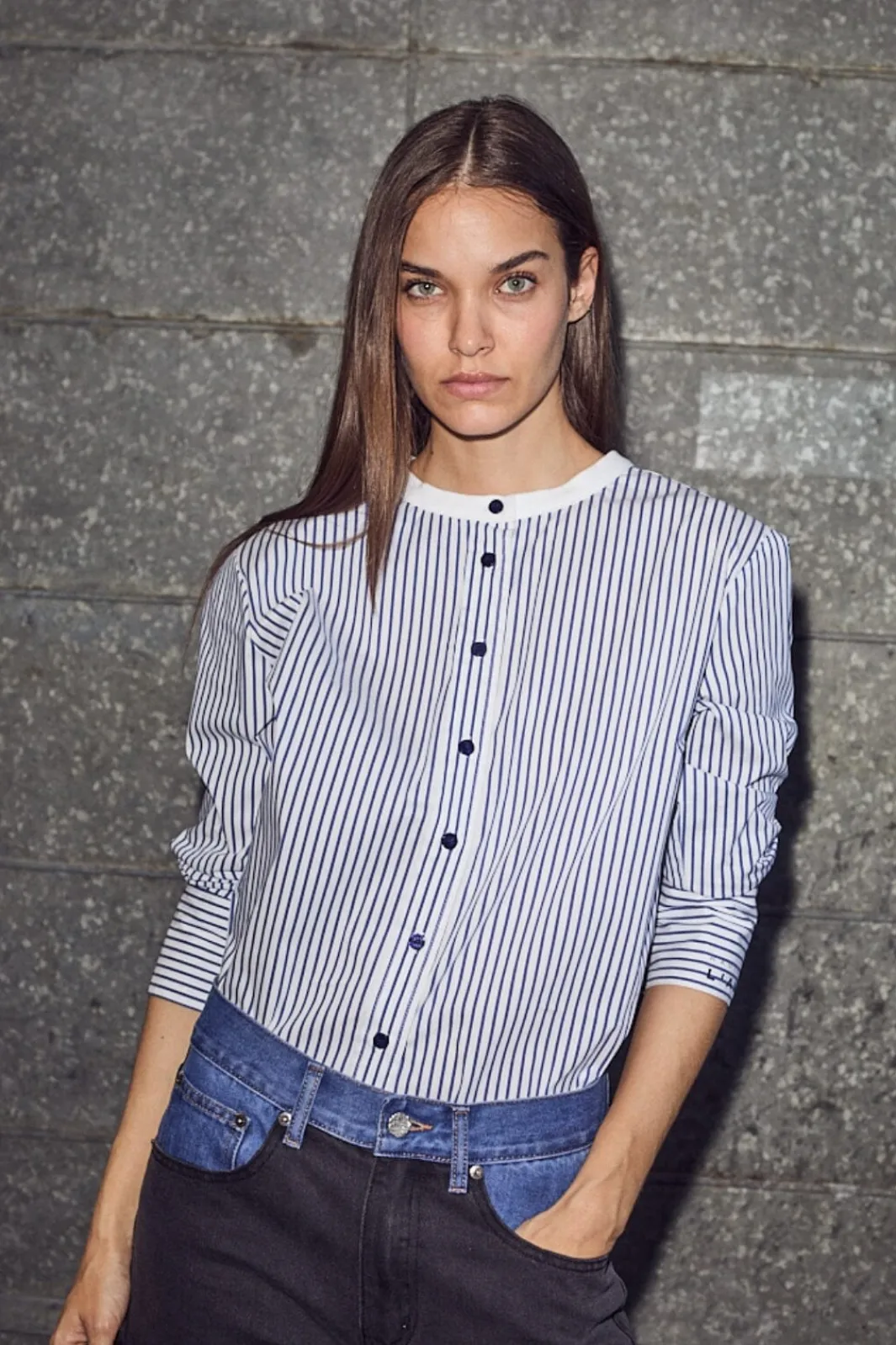 Haute L'Amitié Bluser & Skjorter|Ammevenligt Tøj<Stripe Cuff Logo Shirt HL10301