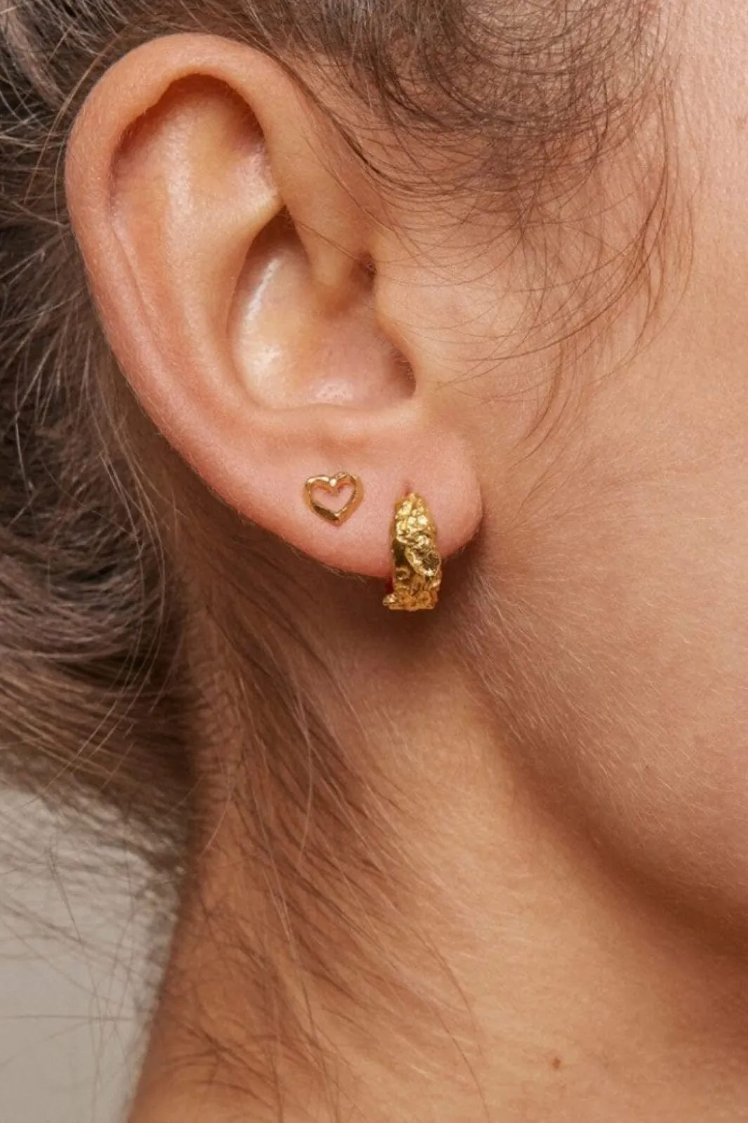 Enamel Copenhagen Øreringe<Studs, Organic Heart E301GM