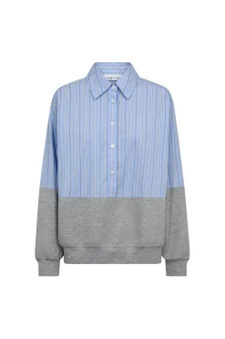 Outlet Sweat Mix Blue Stripe Shirt HL10460 Bluser & Skjorter
