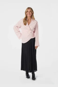 Outlet Tifuna Stripe Wrap Shirt 167535 Bluser & Skjorter