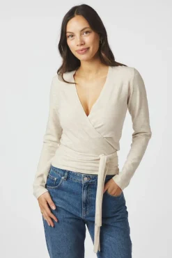 Best Tilfa Knit Wrap Blouse 166313 Bluser & Skjorter