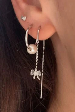 Stine A Øreringe<Tres Petit Bow Earring Silver