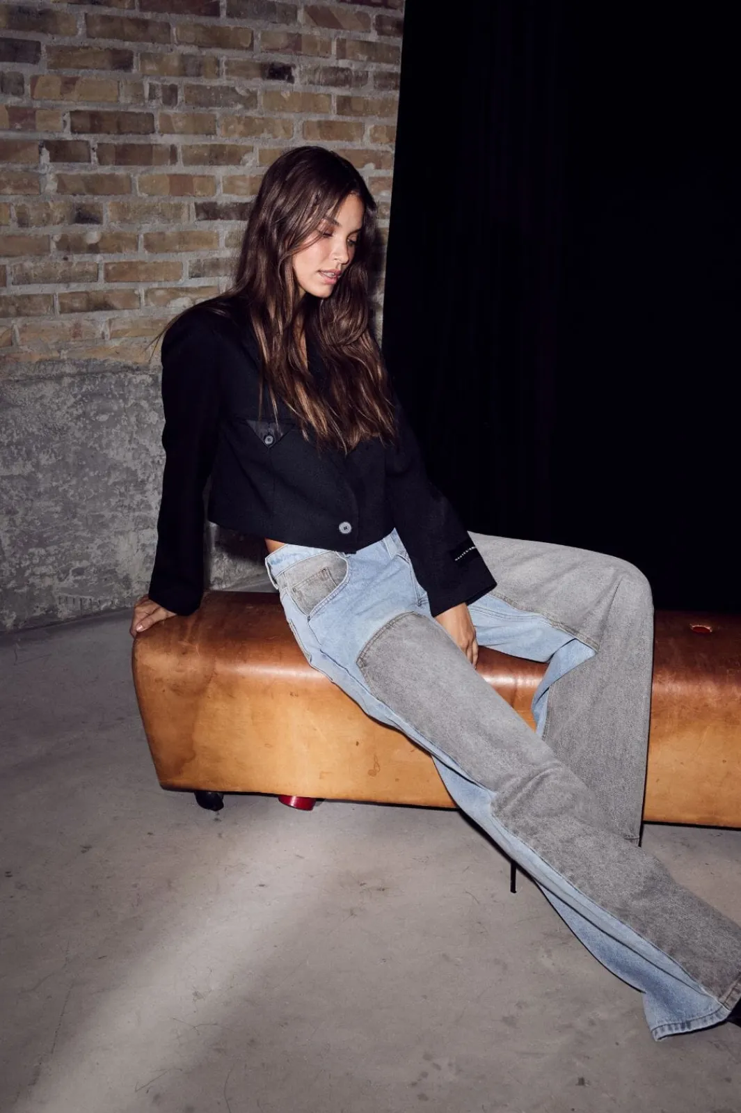 Online Two-Tone Patch Jeans HL10377 Bukser, Jeans & Leggings