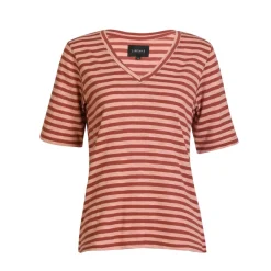 Liberte T-Shirts & Toppe<Ulla-Ss-Vneck-Stripe-Tshirt 21674