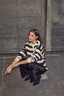 Outlet Veronica Stripe Tee Sweat HL10295 Bluser & Skjorter