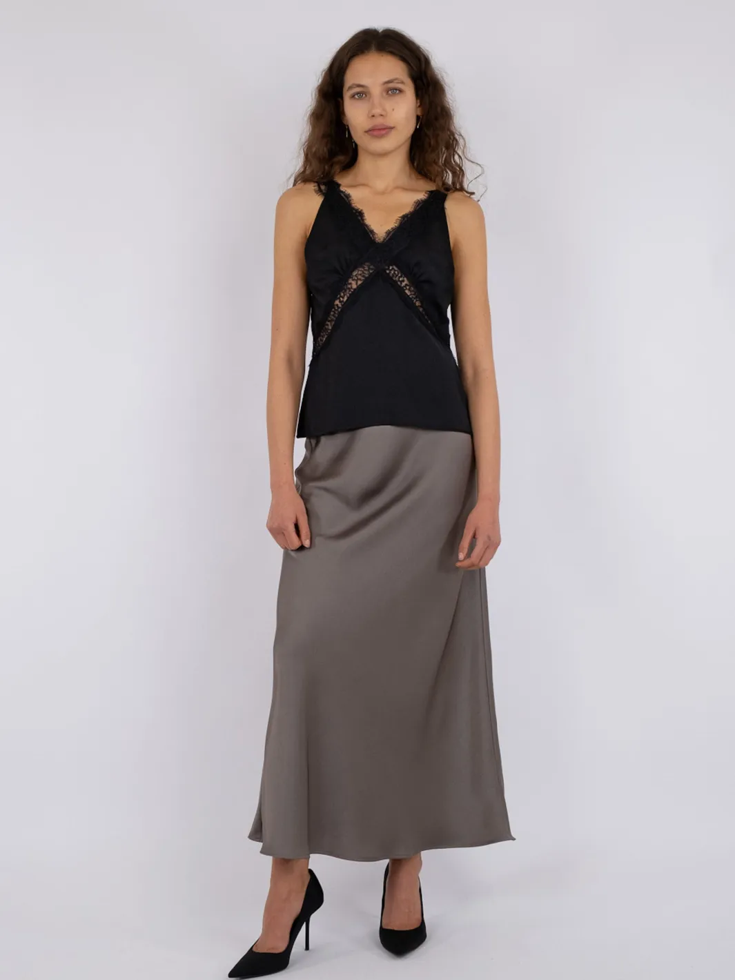 Neo Noir Nederdele<Vicky Heavy Sateen Skirt