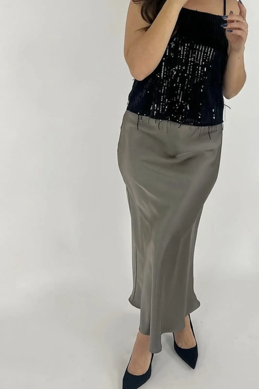 Neo Noir Nederdele<Vicky Heavy Sateen Skirt