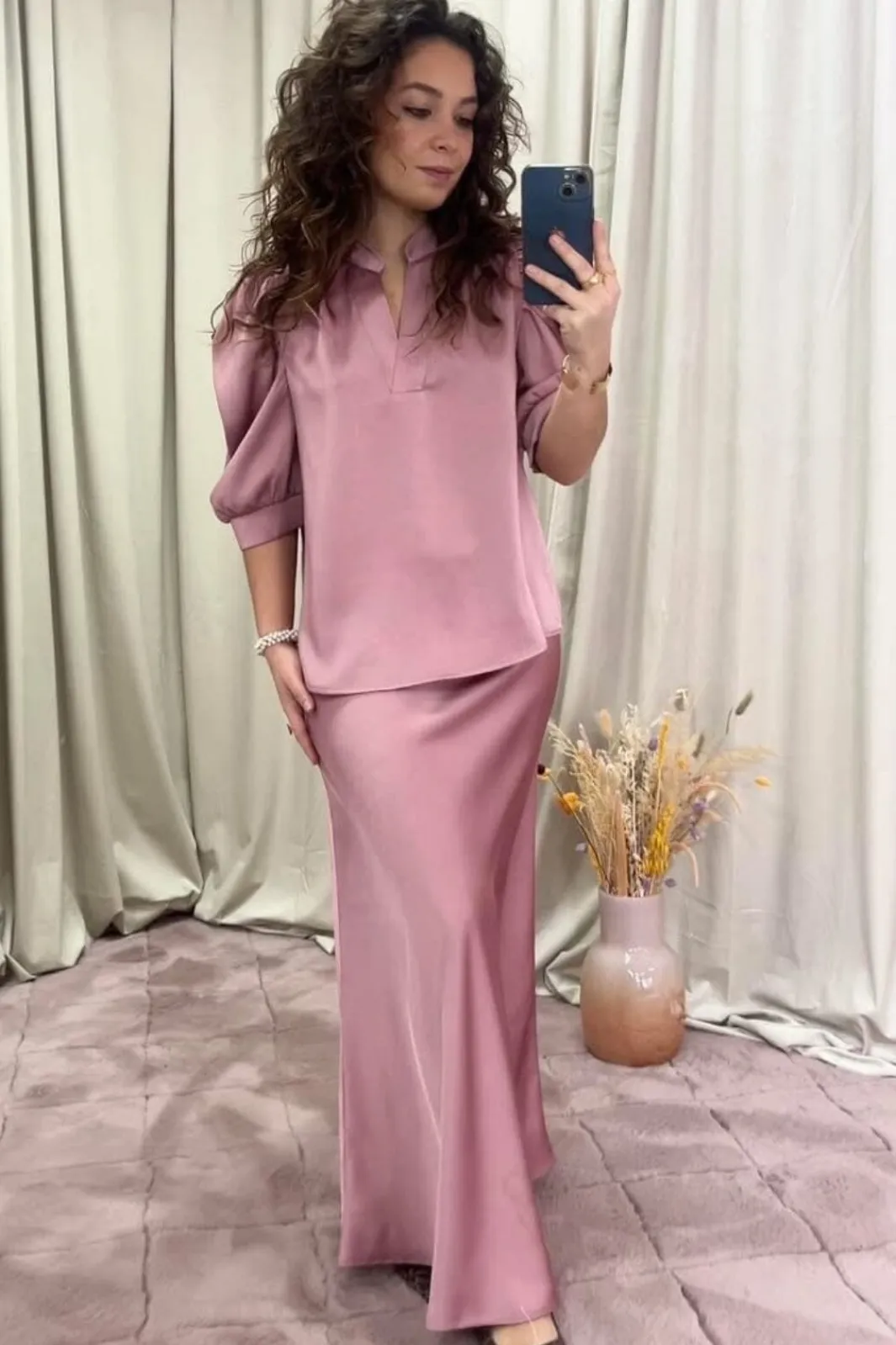 Neo Noir Nederdele<Vicky Heavy Sateen Skirt 159588