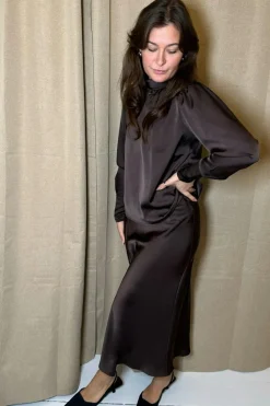 Neo Noir Nederdele<Vicky Heavy Sateen Skirt 159588