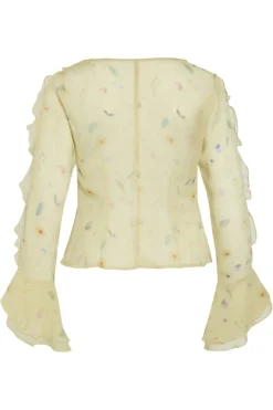 Outlet Viemmy L/S V-Neck Frill Top T-Shirts & Toppe