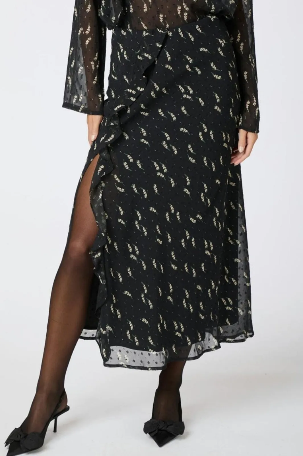 Neo Noir Sæt 🛍️<Vinza Flower Branch Skirt