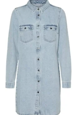 Online Vmjennie Ls Short Denim Dress Mix Kjoler|Ammevenligt Tøj
