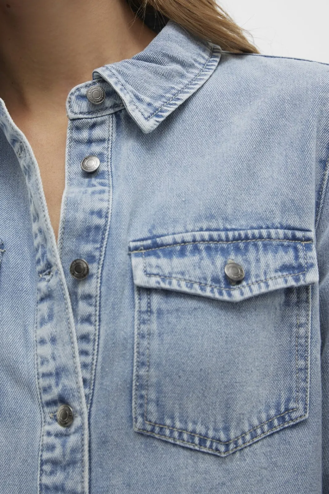 Online Vmjennie Ls Short Denim Dress Mix Kjoler|Ammevenligt Tøj