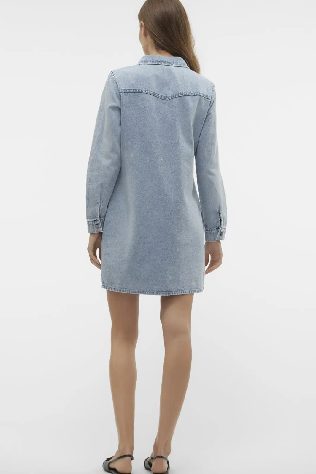 Online Vmjennie Ls Short Denim Dress Mix Kjoler|Ammevenligt Tøj