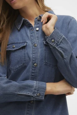 Discount Vmjennie Ls Short Denim Dress Mix Kjoler|Ammevenligt Tøj