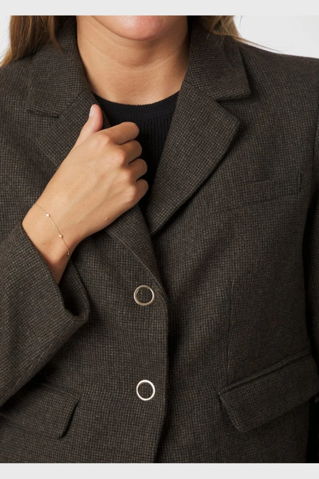 Online Waed Mini Check Blazer 166184 Sæt 🛍️|Jakkesæt