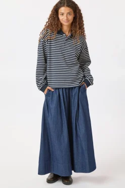 Best Yara Denim Long Skirt Nederdele
