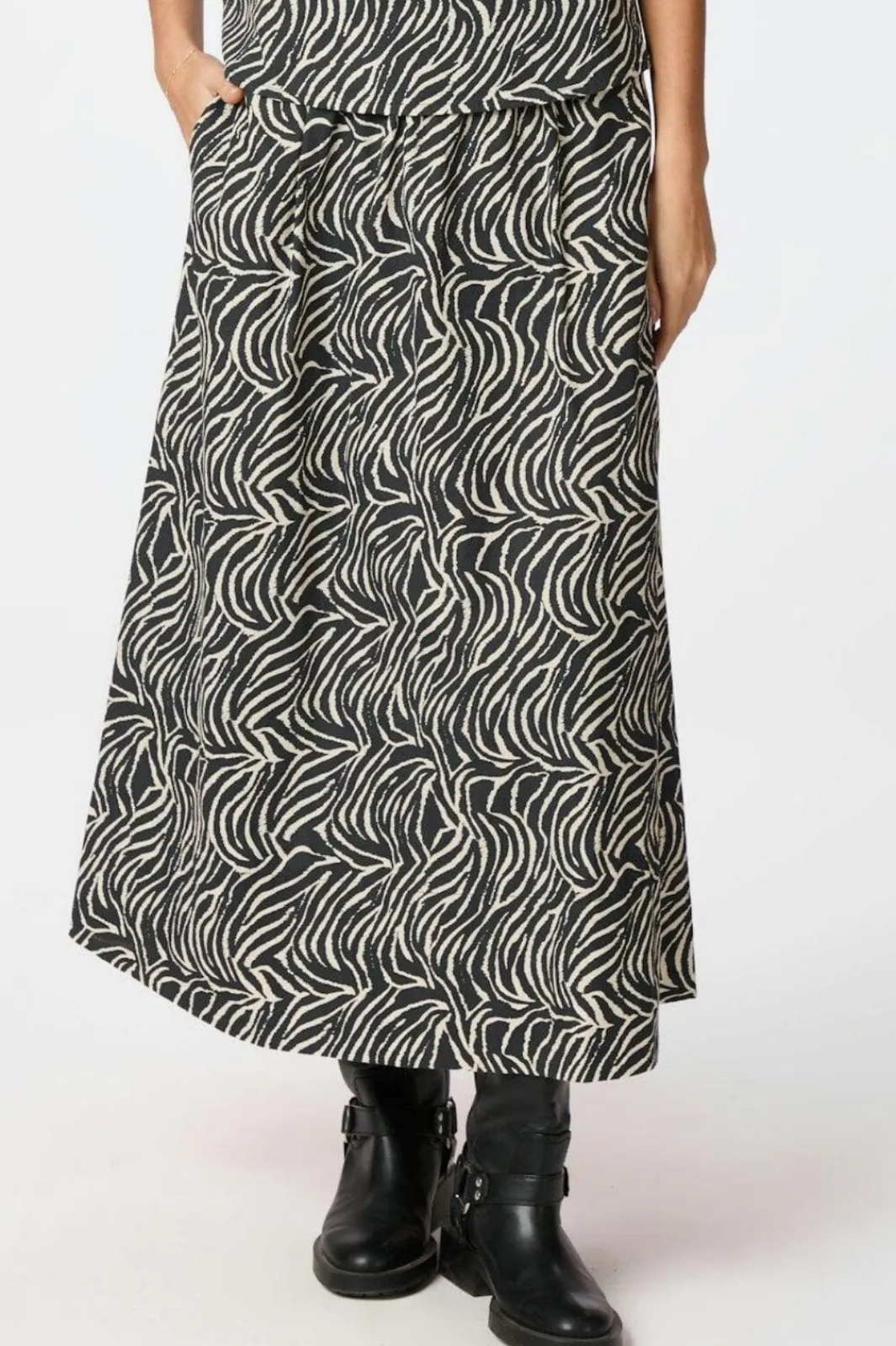 Neo Noir Nederdele<Yara Zebra Long Skirt 164709