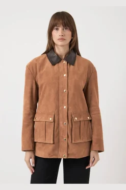 Online kaia Ls Suede Leather Jacket Overtøj & Jakker