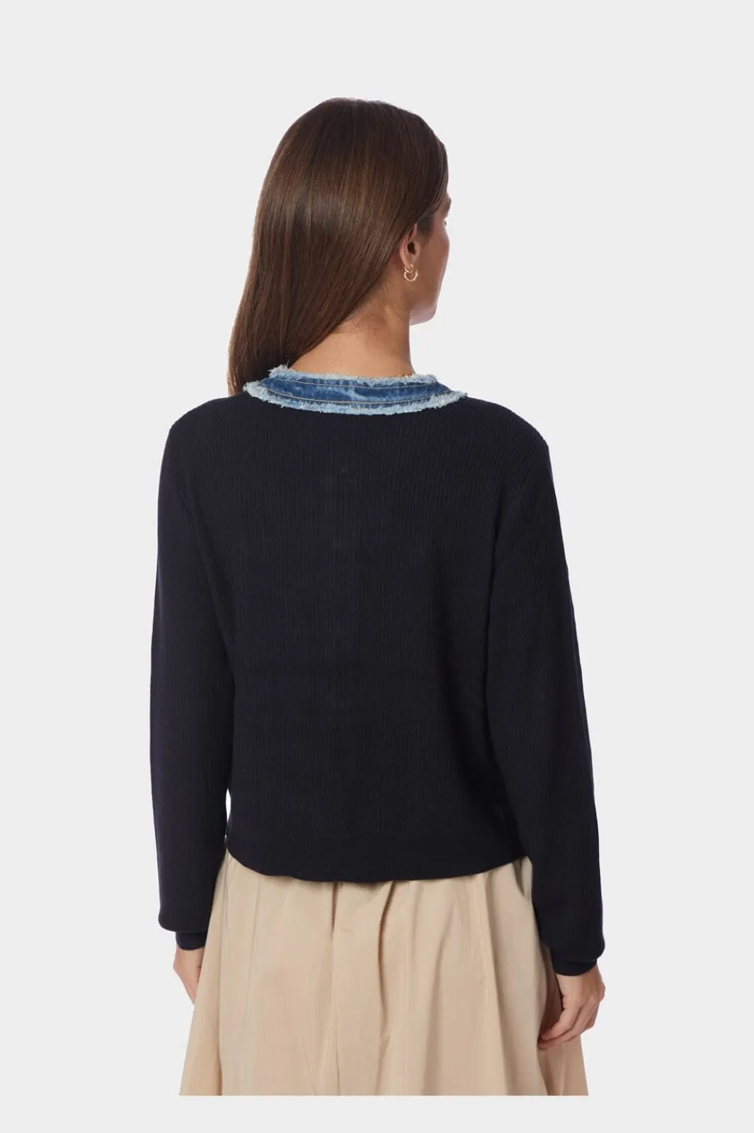 Neo Noir Cardigans<Zelma Knit Denim Cardigan 167245