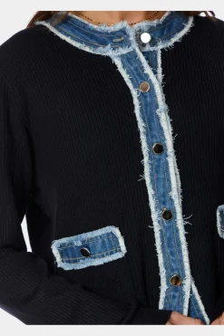 Neo Noir Cardigans<Zelma Knit Denim Cardigan 167245
