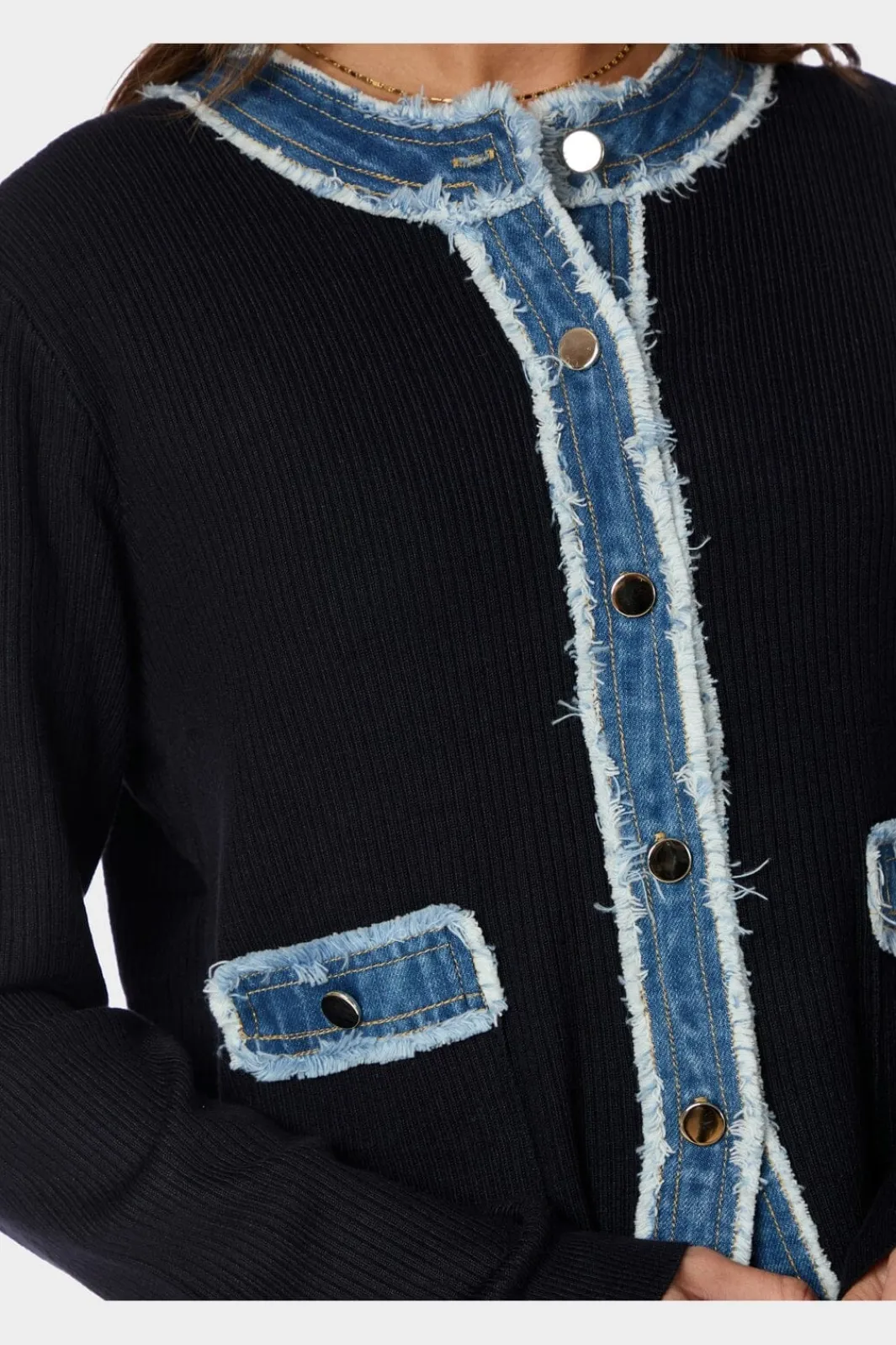 Neo Noir Cardigans<Zelma Knit Denim Cardigan 167245